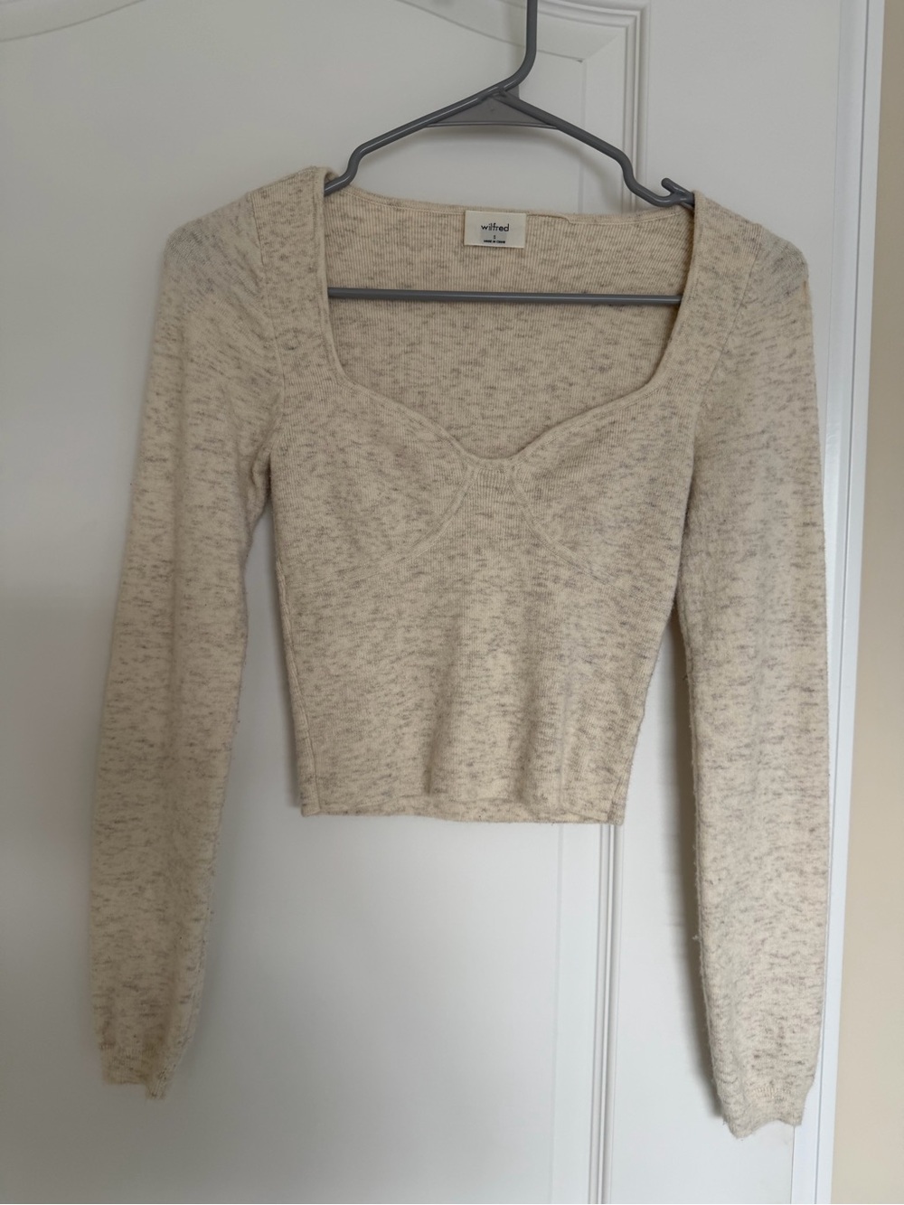 Aritzia Wilfred Greer Beige Knit Sweater